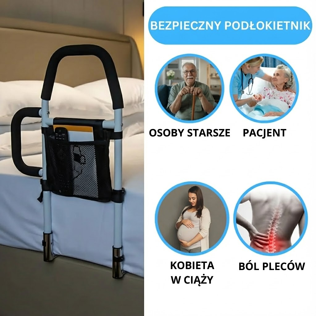 ErgoBase™ – Stabilny Uchwyt Pomocniczy do Wstawania z Łóżka